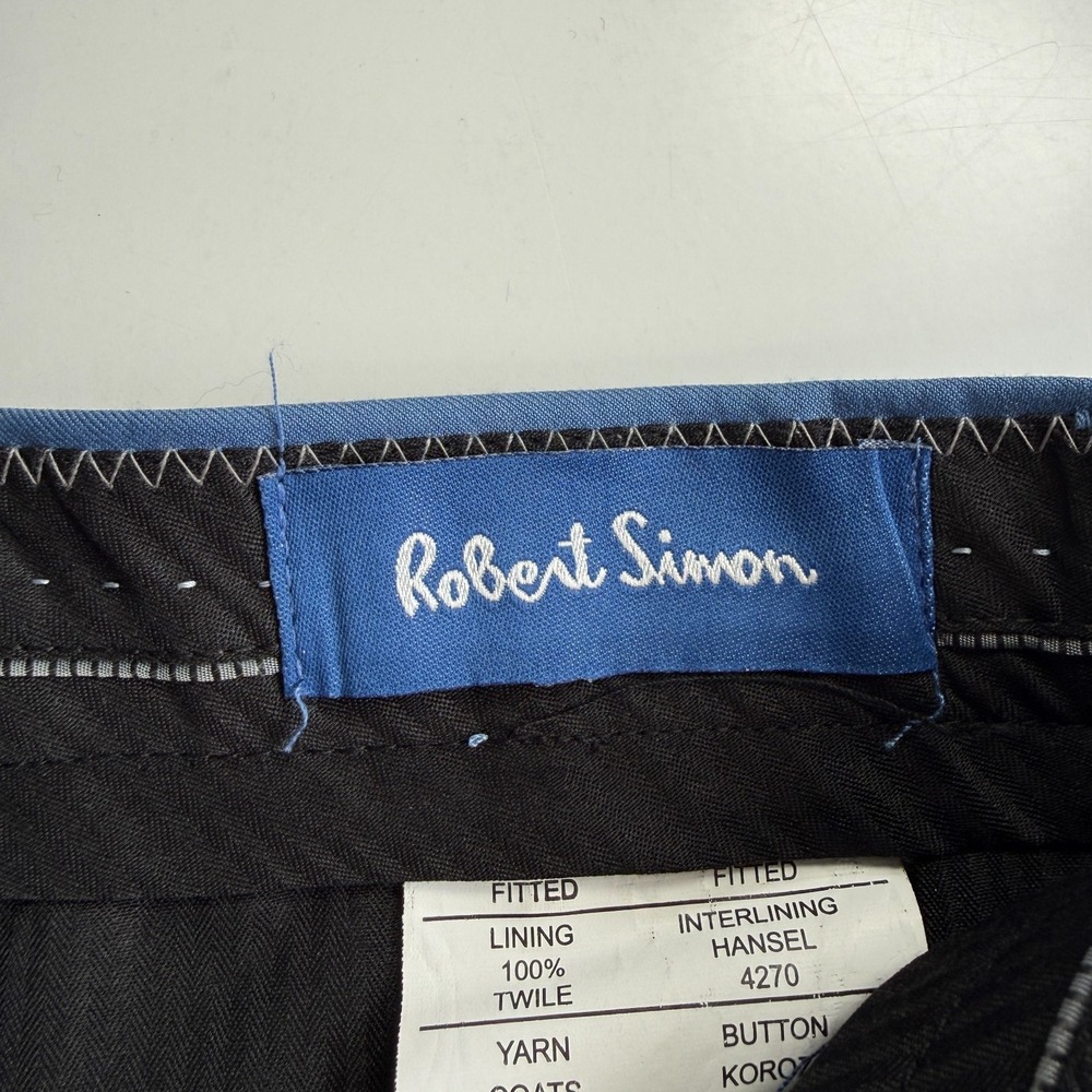 ROBERT SIMON Fitted Dress‎ Trouser Pants Mens 30x31 Pale Blue Flat Front Modern - Picture 2 of 9